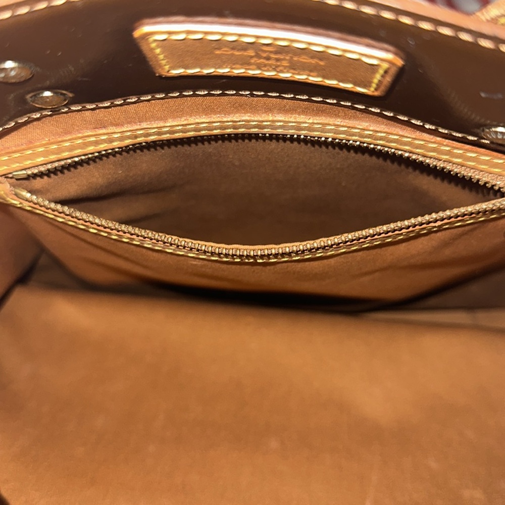Louis Vuitton brown / metallic bronze monogram vernis tote bag 13.25 x 10 x 4.25 - Picture 10 of 17